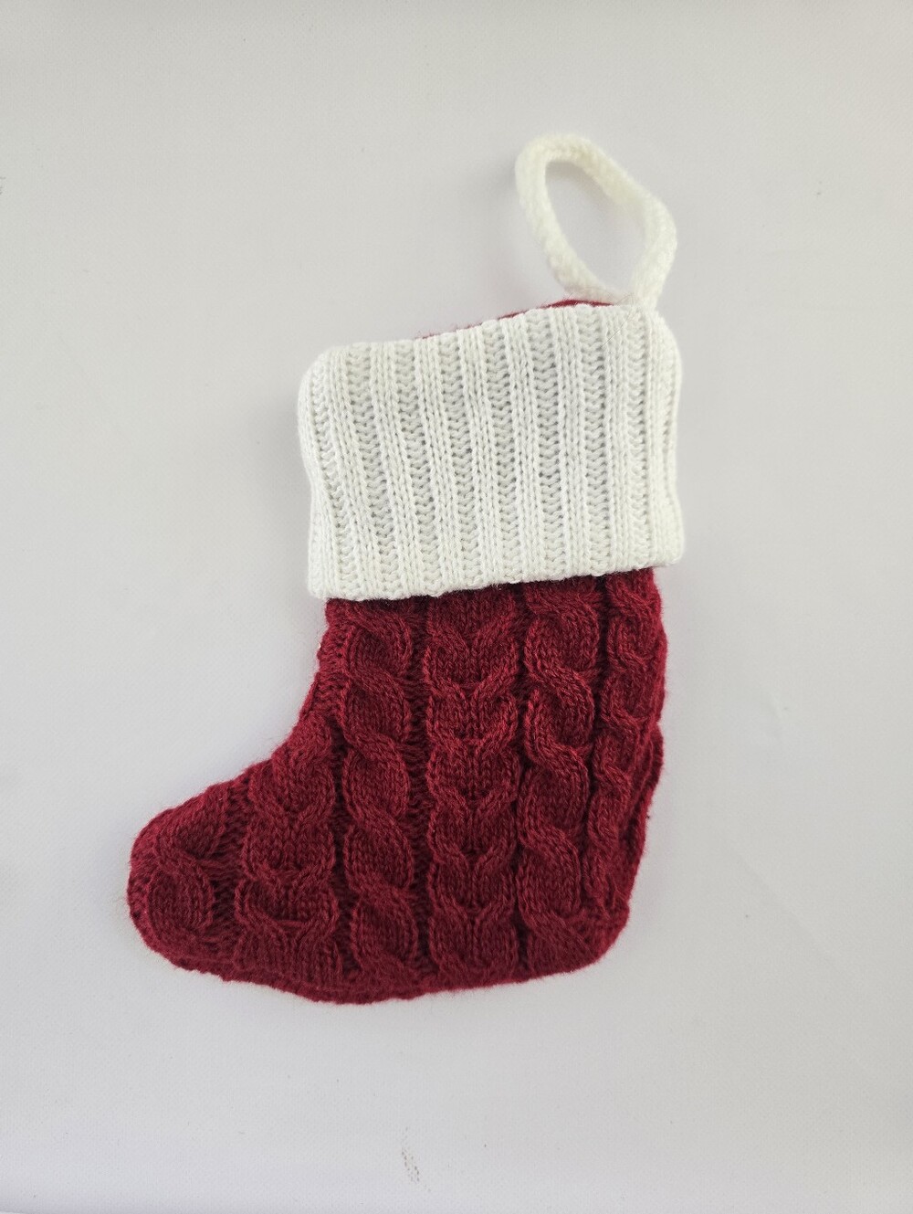 Monogram Knit Christmas Stocking Ornament – Letter T - Picture 2 of 2